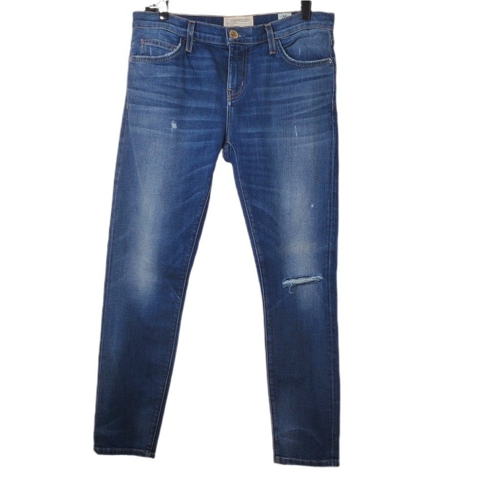 Current/Elliott White Oak Cone Denim Selvedge Easy Stiletto Jeans Size 28